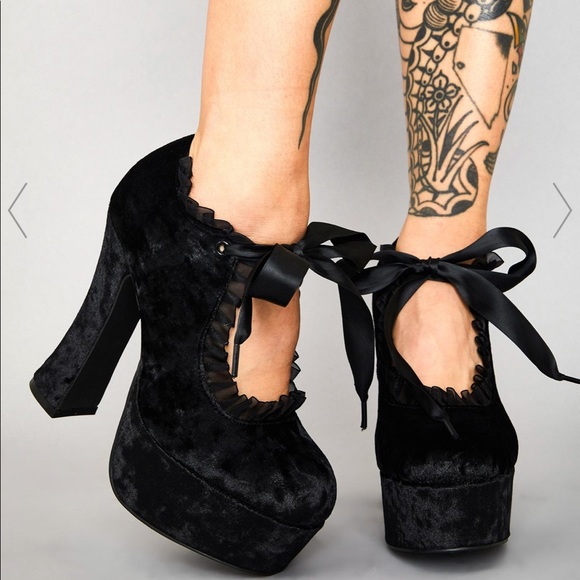 Dolls Kill Shoes - Glory of Revenge velvet mary janes